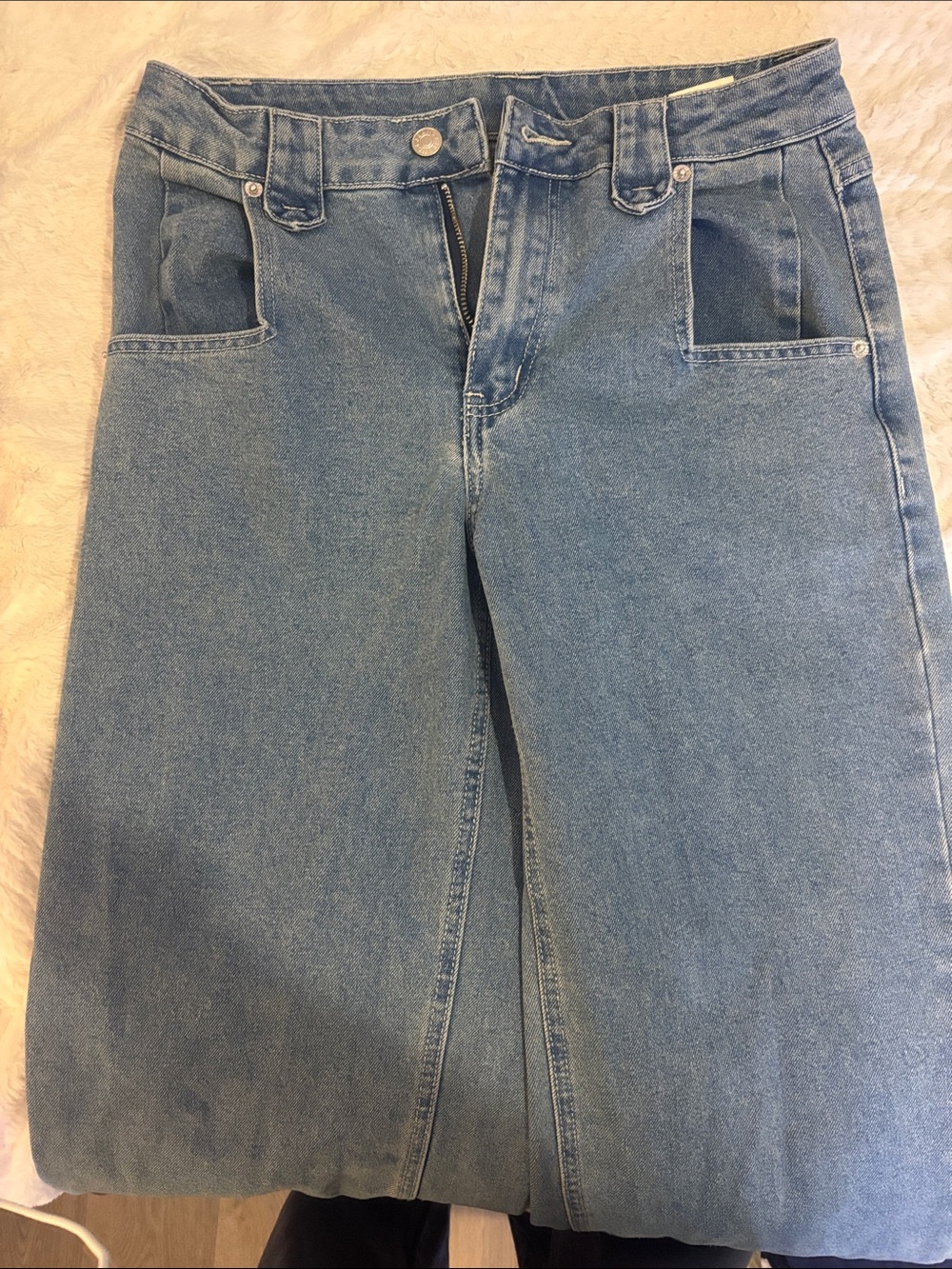 Amazon Women's Light Blue Wide Leg Jeans Flare